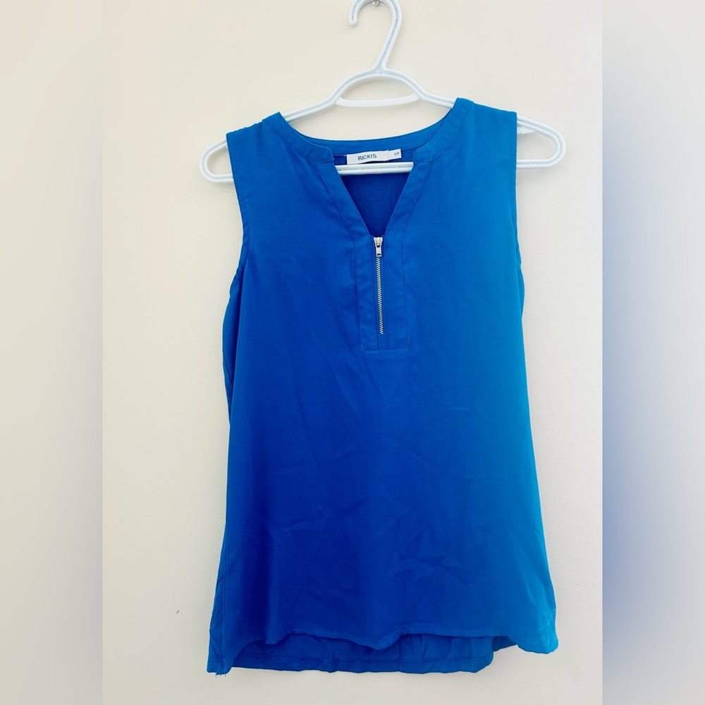 Ricki's Vibrant Blue Zip-Front Blouse